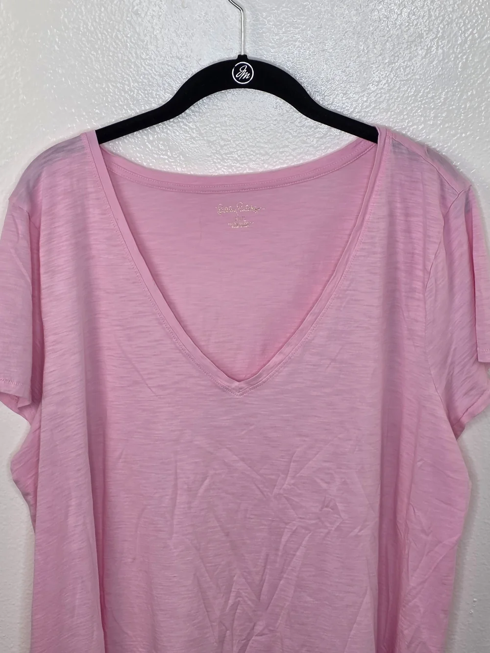 Lilly Pulitzer Pink Cap Aleeve V Neck Pima Cptyon Tee Size XXL - Picture 3 of 11
